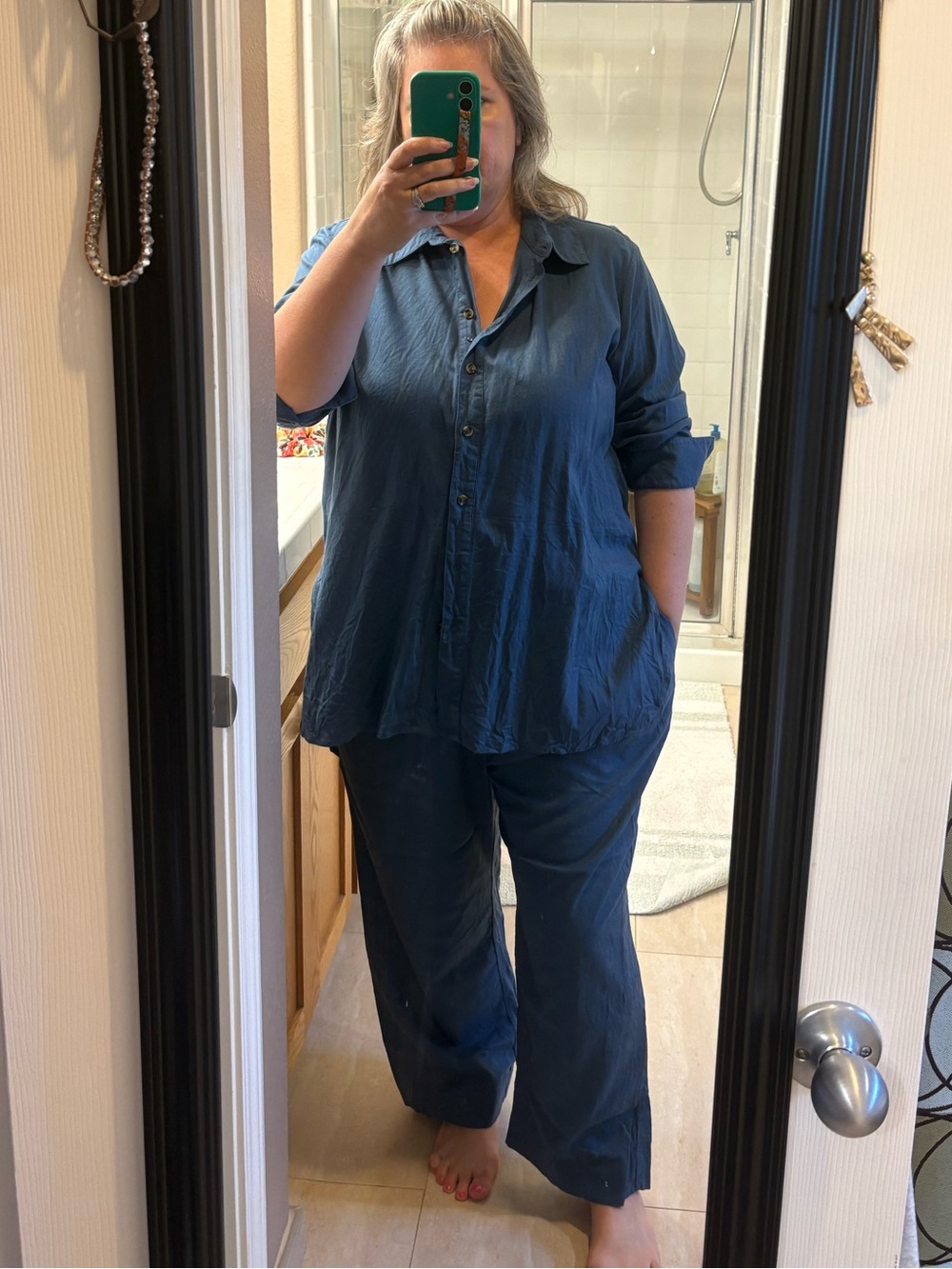 Universal Standard Dusty Blue Linen Set